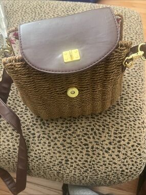 Woven Wicker Crossbody  Bag